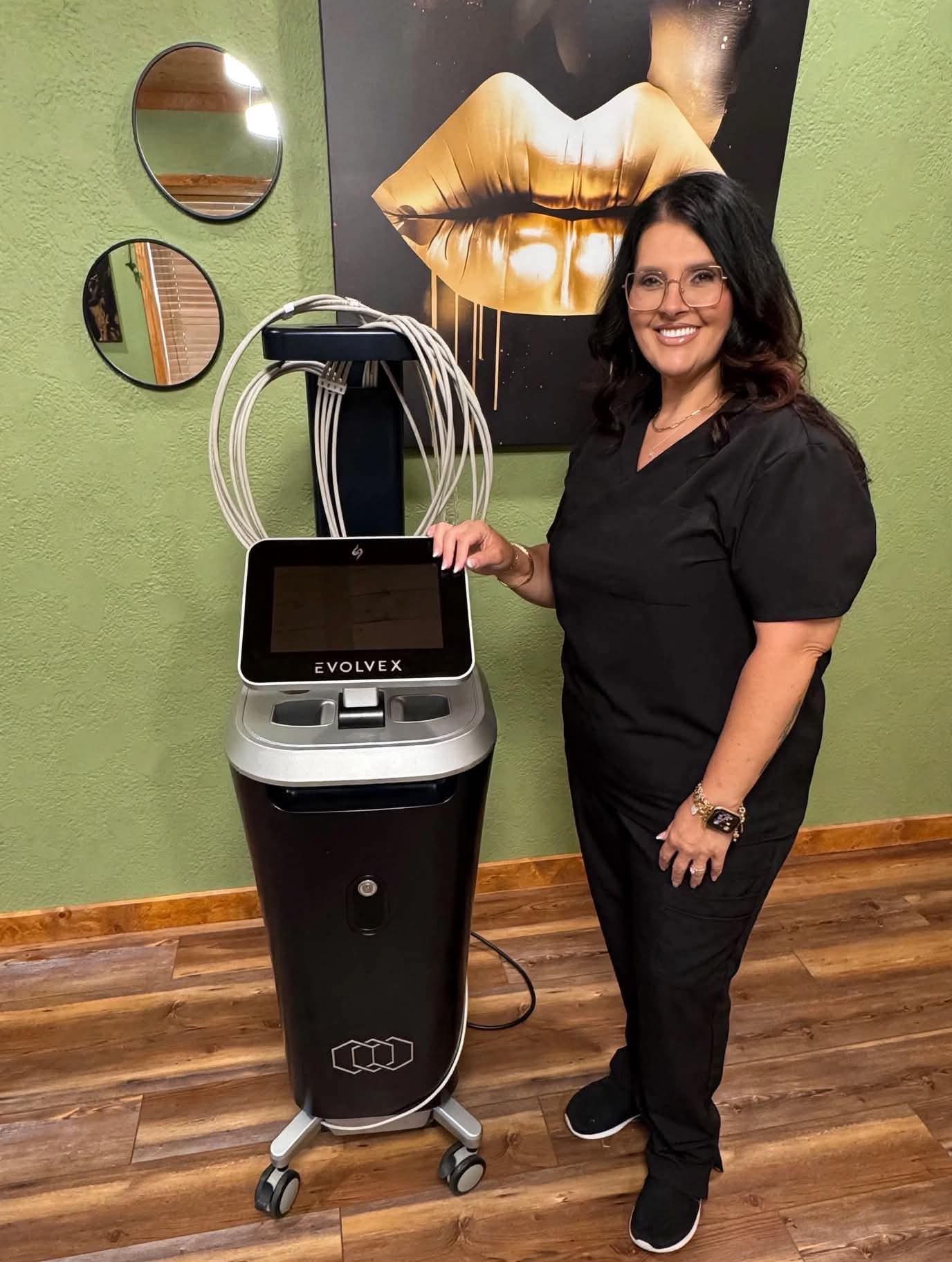 Katrina Watkins, NP with the InMode EvolveX body treatment system at Serene Med Spa Paintsville
